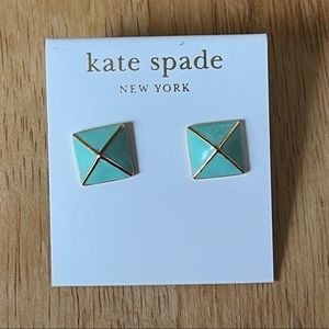Kate Spade 14K Gold Filled Mint Green Pyramid Studs
